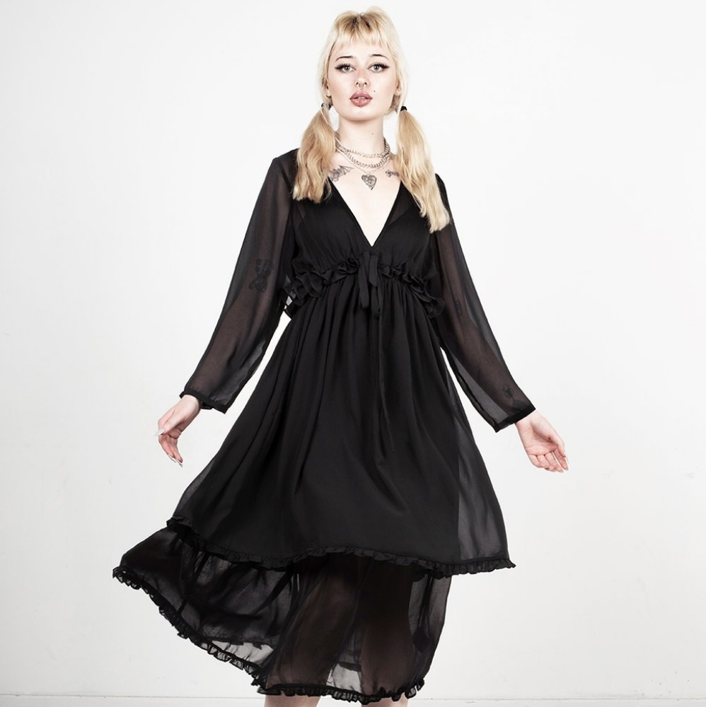 Disturbia Goth Sacrifice Floaty Maxi Dress